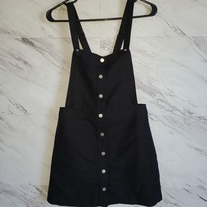 H&M black overall fit and flare bib dress *New w tags* Sz US 4